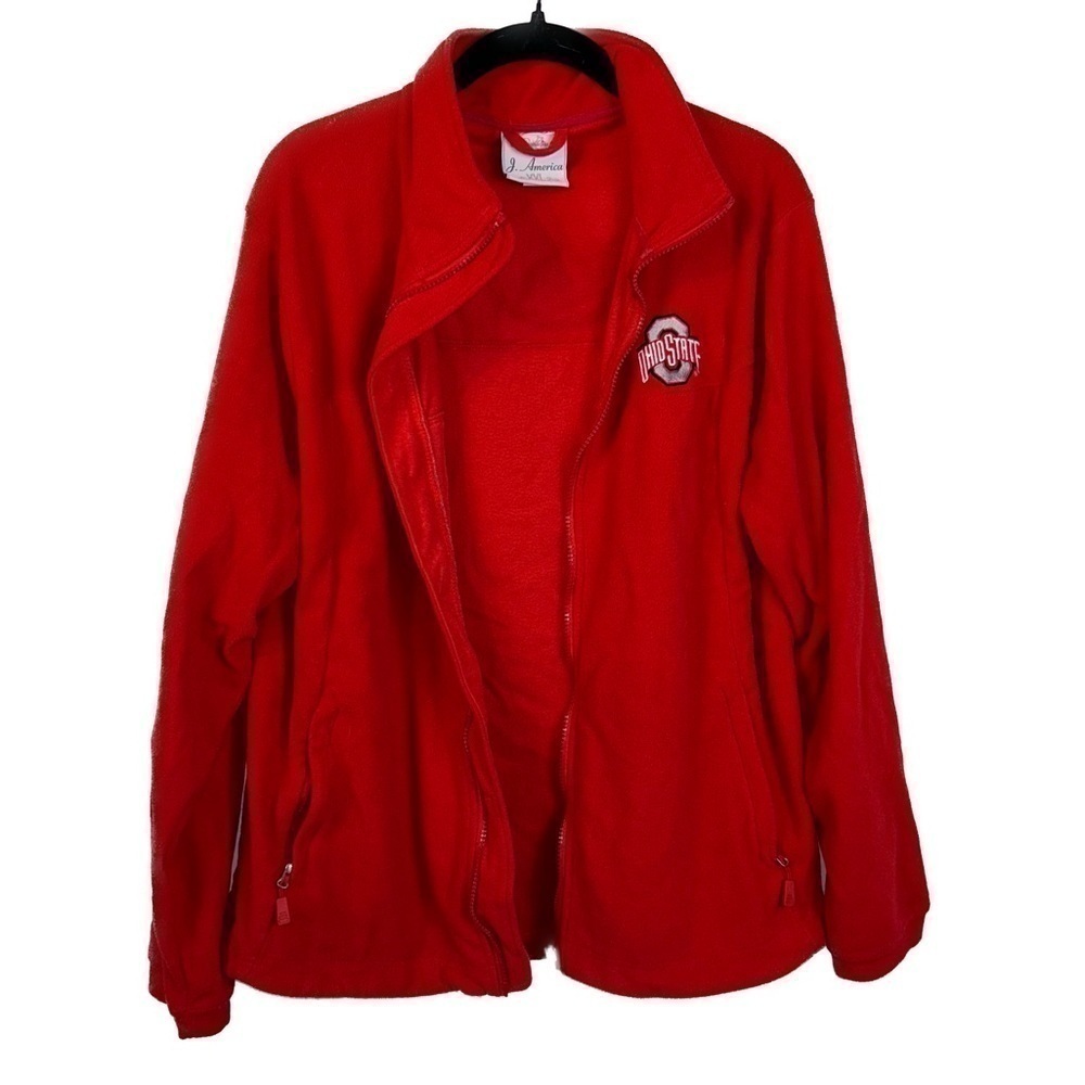 Ohio State University OSU Jacket Full Zip Up Long Sleeve Fleece Collared Top